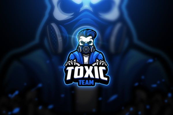 生化危机骷髅头电子竞技队徽Logo设计模板精选V2 Toxic skull 2 – Mascot & Esport Logo