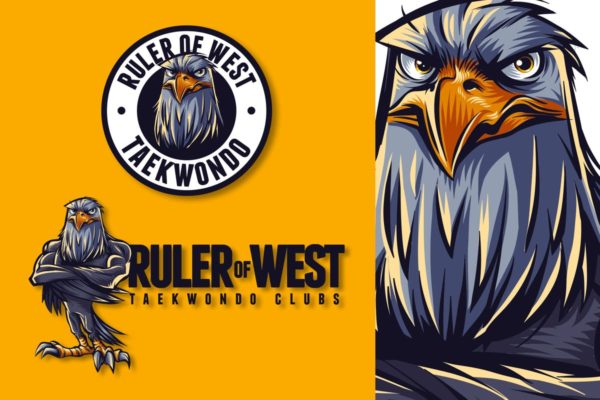 老鹰吉祥物形象Logo设计模板精选 Eagle Mascot Logo