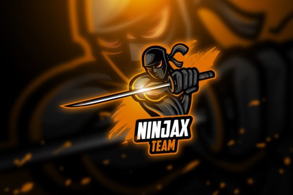 带剑忍者电子竞技战队Logo设计模板精选 Ninja – Mascot & Esport Logo