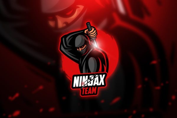 带剑蒙面忍者武士电子竞技战队Logo设计模板精选 Ninja 3 – Mascot & Esport Logo