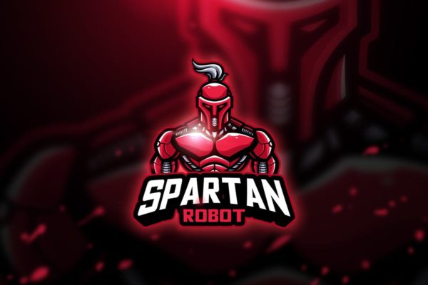 斯巴达机器人电子竞技队徽Logo设计模板精选 Spartan robot – Mascot & Esport Logo