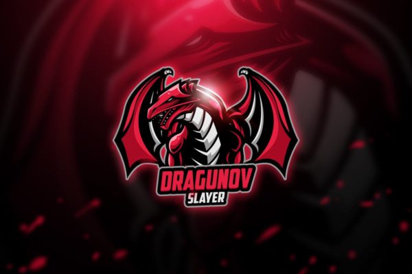 翼龙电子竞技战队队徽Logo设计模板精选 Dragunov – Mascot & Esport Logo