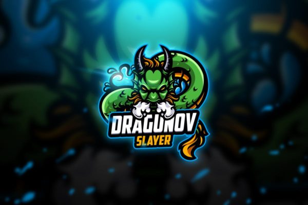 邪恶青龙电子竞技战队队徽Logo设计模板精选 Dragunov 2 – Mascot & Esport Logo