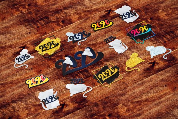 2020年新年快乐标志符号矢量设计图形素材集 Happy 2020 New Year Symbols Set