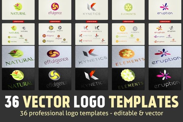 36个惊艳的矢量Logo设计模板精选  36 Vector Logo Templates