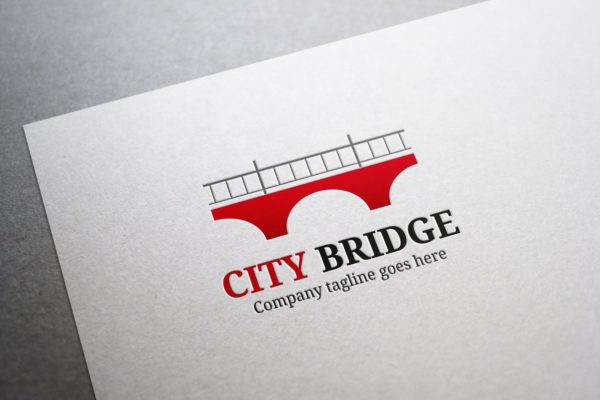 时尚清晰的城市桥梁Logo设计模板精选 City Bridge Logo