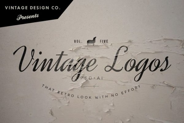 6个复古Logo设计模板精选及背景纹理 Vintage Logos – Volume 5