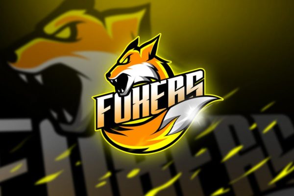 狐狸电子竞技战队队徽Logo设计模板精选 Foxers – Mascot & Logo Esport
