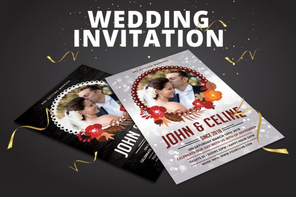 婚礼邀请函制作模板 Wedding Invitation