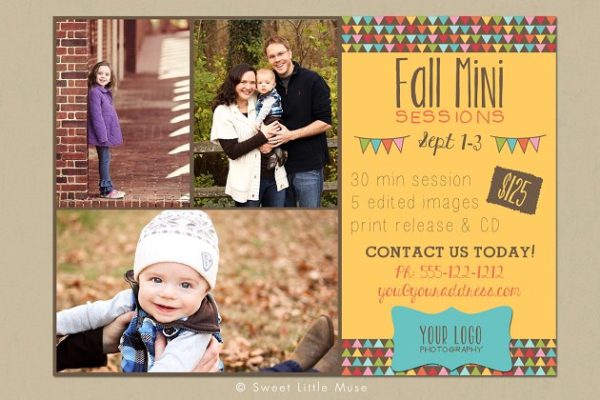 秋天迷你聚会邀请函制作模板 Fall Mini Session Template