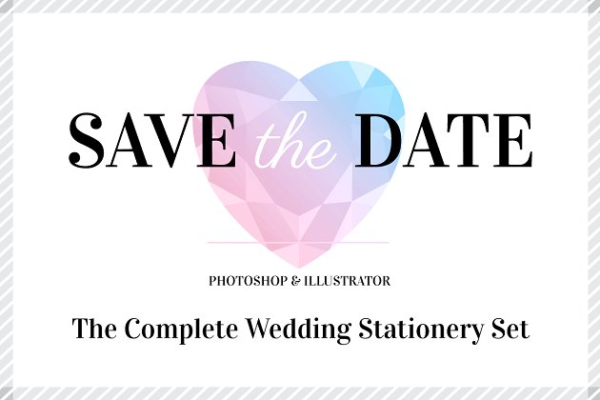 婚礼邀请函制作设计模板汇总 Wedding Stationery Template Set