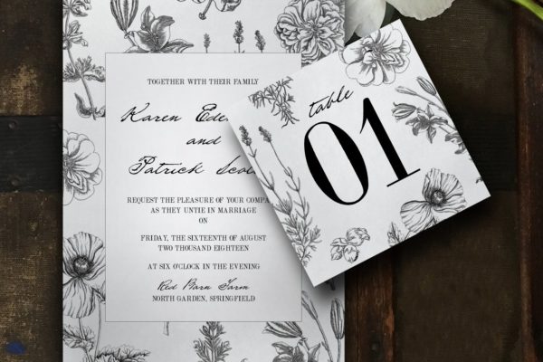 植物装饰婚礼邀请函制作邀请卡模板 Botanical Wedding Invitation Suite