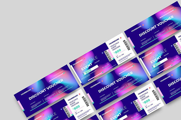 时尚高端简约多用途的新年圣诞节打折促销sale礼品券入场券门票设计矢量模板-9