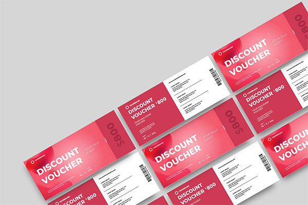 时尚高端简约多用途的新年圣诞节打折促销sale礼品券入场券门票设计矢量模板-1