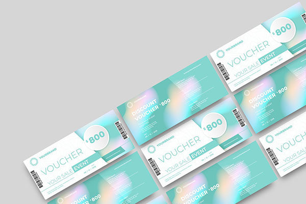 时尚高端简约多用途的新年圣诞节打折促销sale礼品券入场券门票设计矢量模板-7