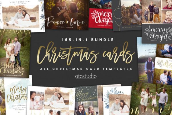 155合1圣诞节贺卡制作模板 SALE 155-in-1 Christmas Cards Bundle