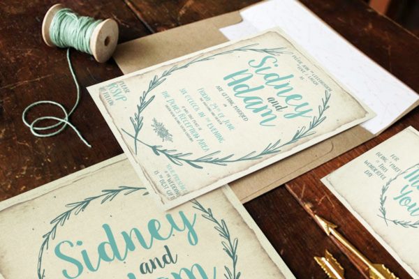 乡村花环婚礼设计套件 Rustic Wreath Wedding Suite