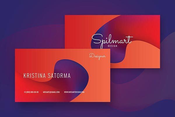 时尚高端抽象渐变风格名片设计模板