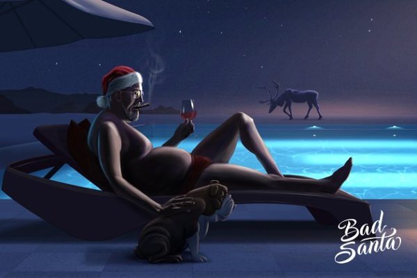 圣诞节手绘插画贺卡制作设计模板 Happy Holidays Original psd Card