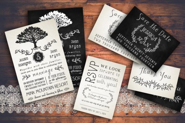 乡村婚礼邀请函制作套装 Rustic Wedding Invitation Pack