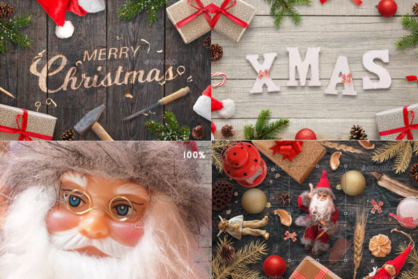 圣诞雕刻场景PSD模板