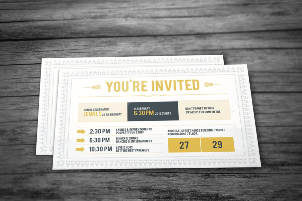 独特的明信片样式邀请函制作设计模板 Invitation Postcard