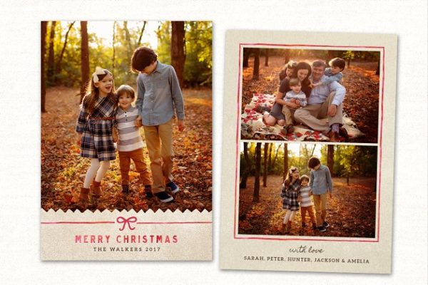 圣诞节日家庭派对贺卡制作模板 Christmas Card Template CC0156