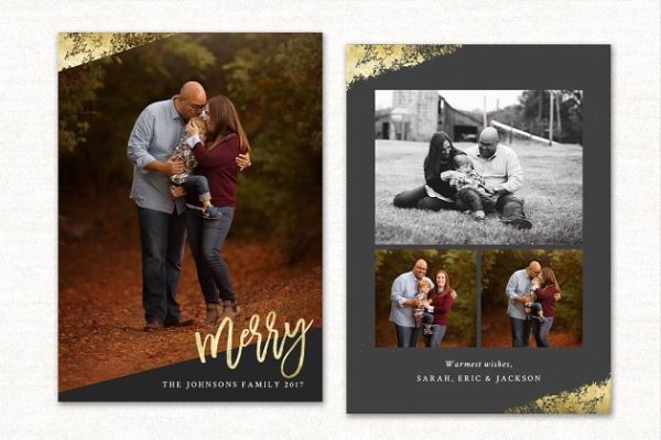 圣诞节主题照片贺卡制作设计模板 Christmas Card Template Merry CC127