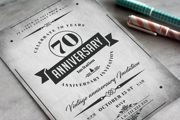 周年庆典纪念活动邀请函制作卡片模板 Anniversary Invitation Card