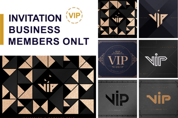 时尚高端的宴会/婚礼邀请函制作设计模板套装