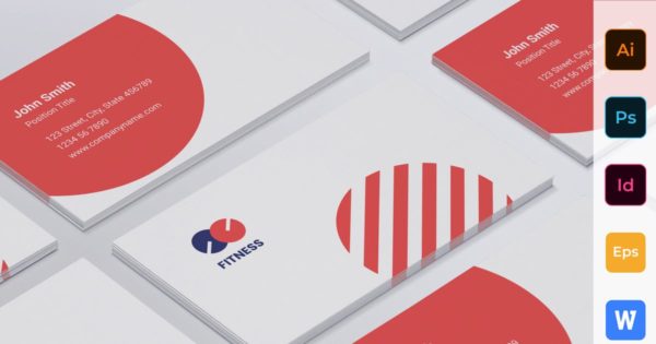 极简创意健身教练个人名片设计模板 Fitness Trainer Coach Business Card