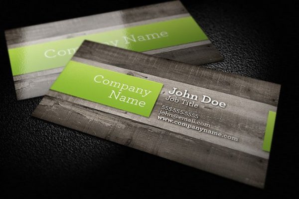 木纹背景商务名片模板 Wood Background Business Card
