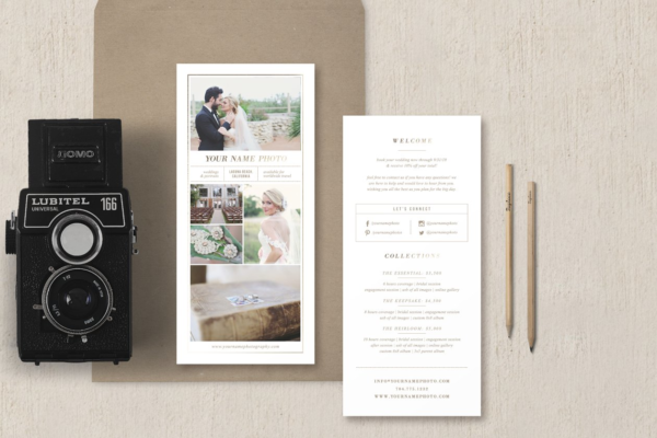 摄影机构培训机构宣传卡片模板 Rack Card Template for Photographers