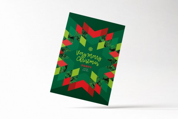 现代圣诞节活动派对邀请贺卡制作设计模板 Modern Merry Christmas Card