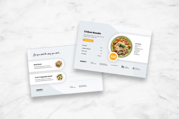 美食品牌主题明信片设计模板 Postcard