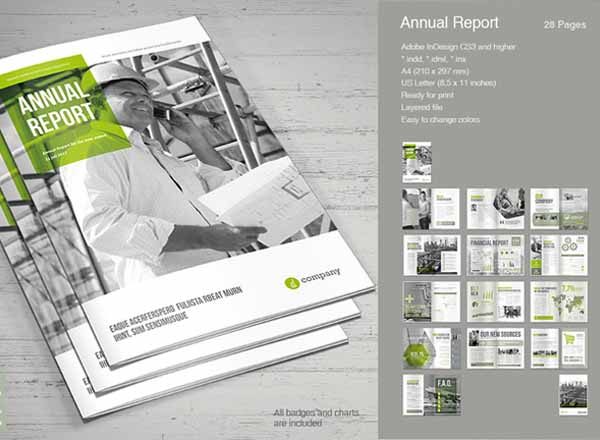 清爽专业的企业画册模版打包[INDD]