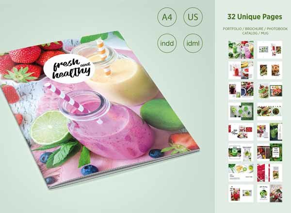 一款漂亮的美食画册模版[indd]