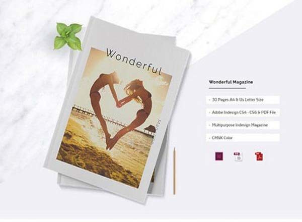 精彩的多图文混排的杂志模板indd