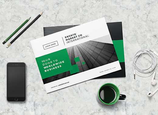 极简主义的公司介绍类小册子设计模板[indd]