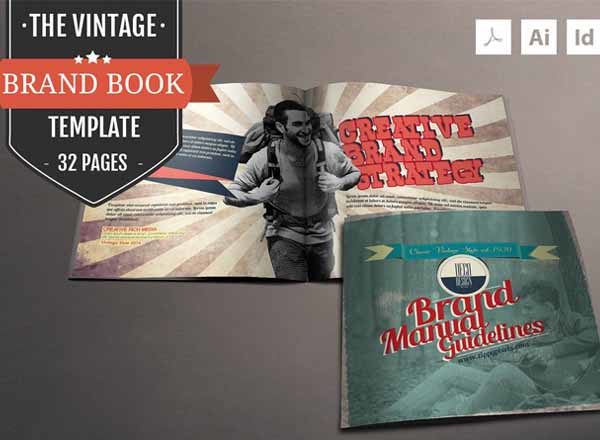 一款复古风画册模版[ai,indd,pdf]