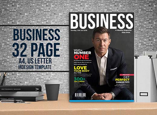 32页干净、极简的商业化杂志模板[indd]