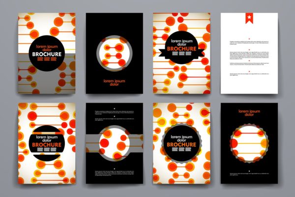 DNA链抽象图形小册子模板 Brochures in DNA style