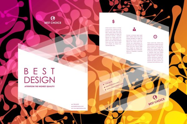 抽象背景小册子模板 Brochures with abstract background