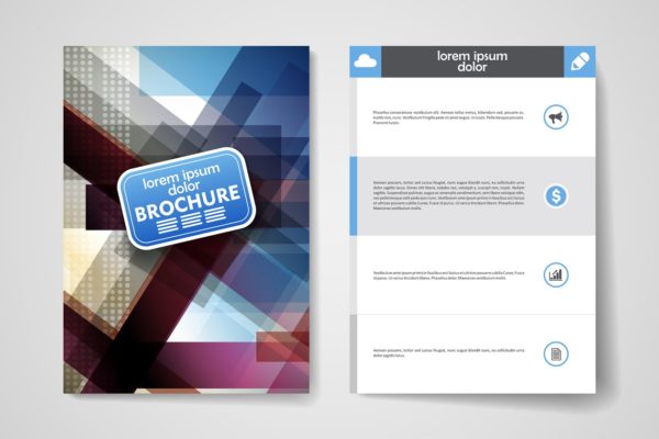 抽象数字图形背景小册子模板 Set of Beautiful Brochures