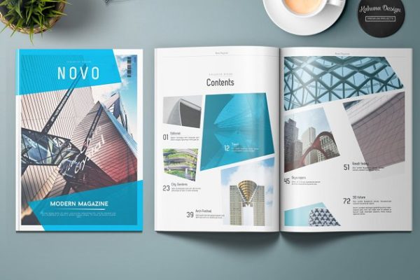 A4&美国信纸规格杂志通用模板 Novo Modern Magazine