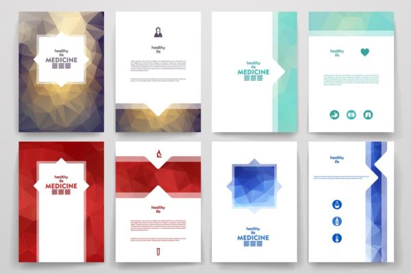 医药主题小册子模板 Set of Medicine brochures