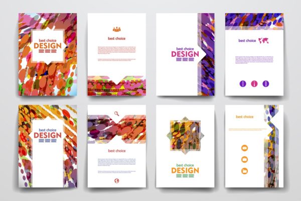 抽象背景小册子模板 Set of Beautiful Brochures