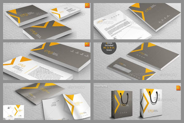 Exa Business Identity Print Pack创意极简的品牌包装合辑[ai,psd,indd,pptx,eps]