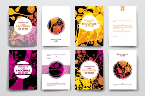 DNA结构图形背景画册设计模板 Brochures in DNA molecule style