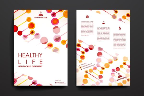 健康生活主题画册设计模板 Healthcare Brochures templates